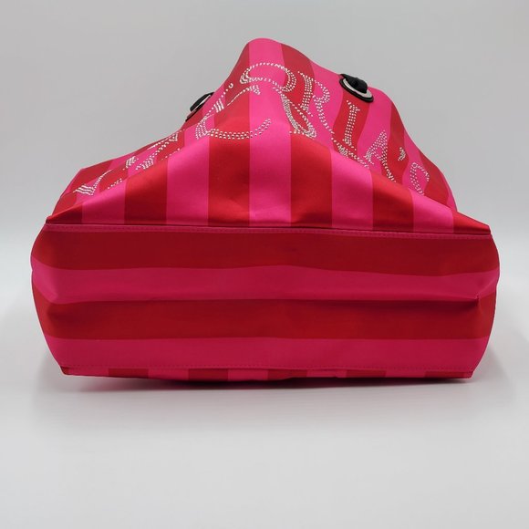 Victoria’s Secret Studded Red & Pink Striped Tote Bag - Picture 12 of 16